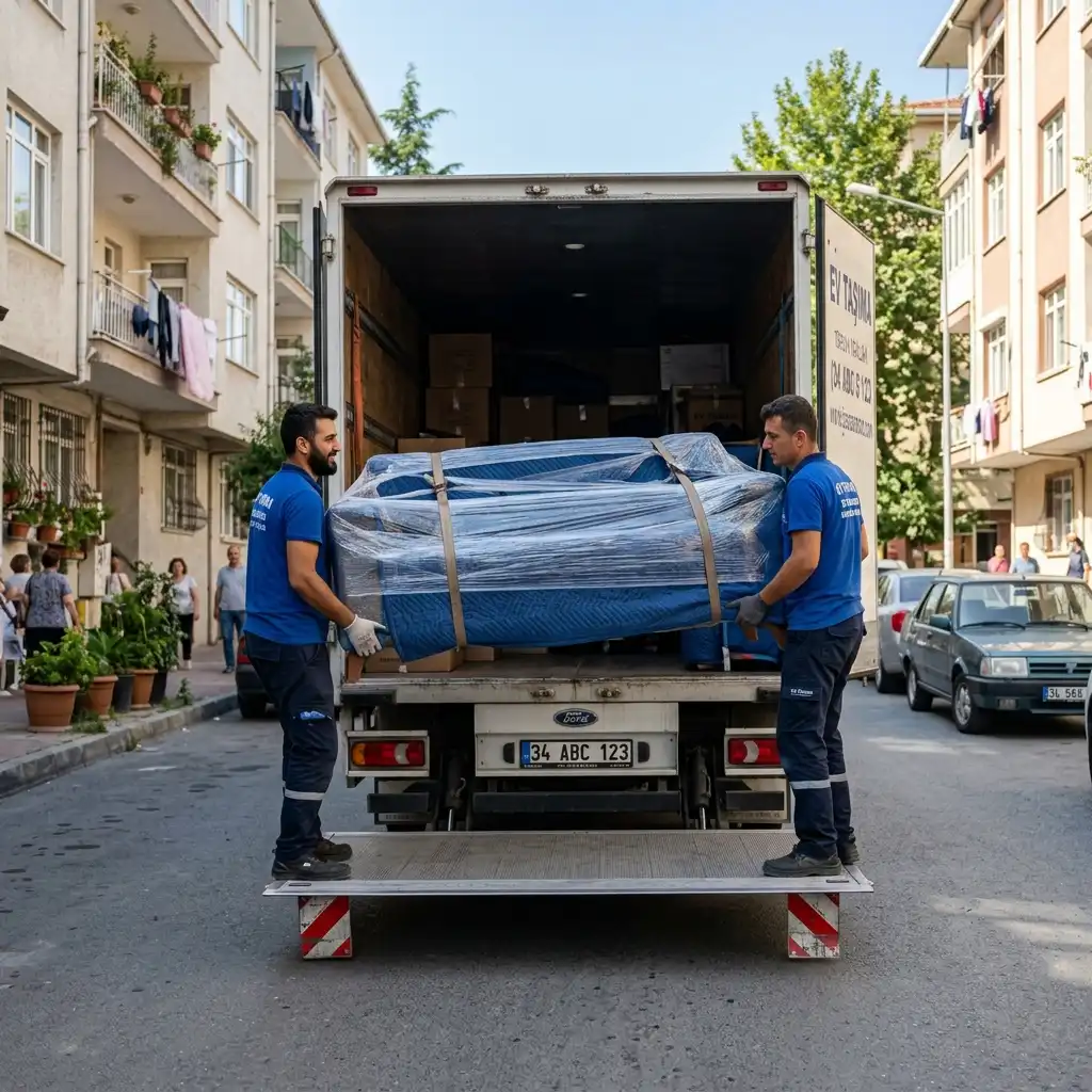 Karşıyaka Evden Eve Nakliyat - Eşya yükleme çalışması